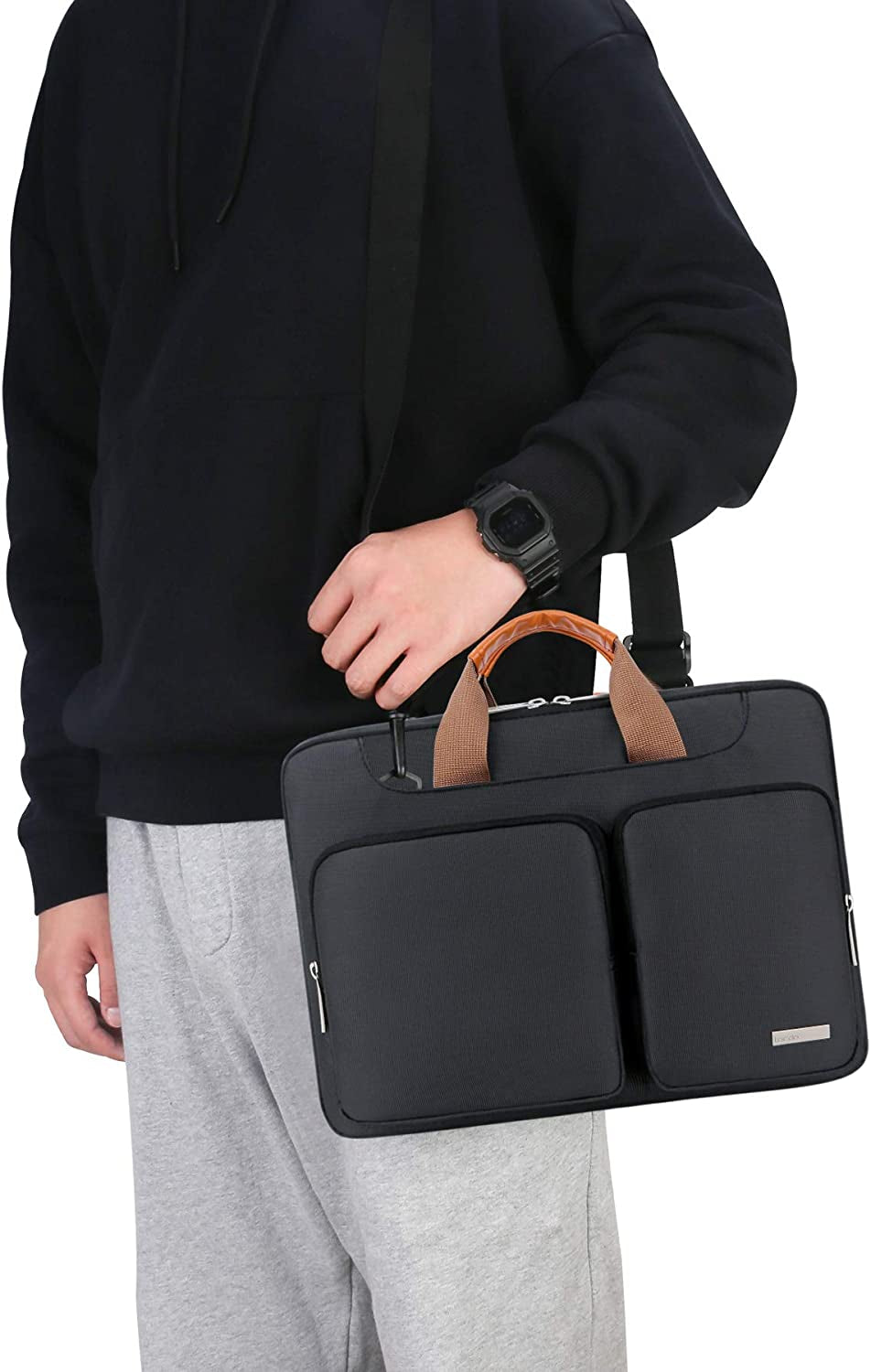 15.6 Inch 360° Protective Laptop Sleeve Case Computer Bag for 15.6" Acer Aspire, Predator, Inspiron, ASUS Zenbook 15 Vivobook, HP Pavilion, Lenovo Ideapad 330, Thinkpad E590, Chromebook, Black